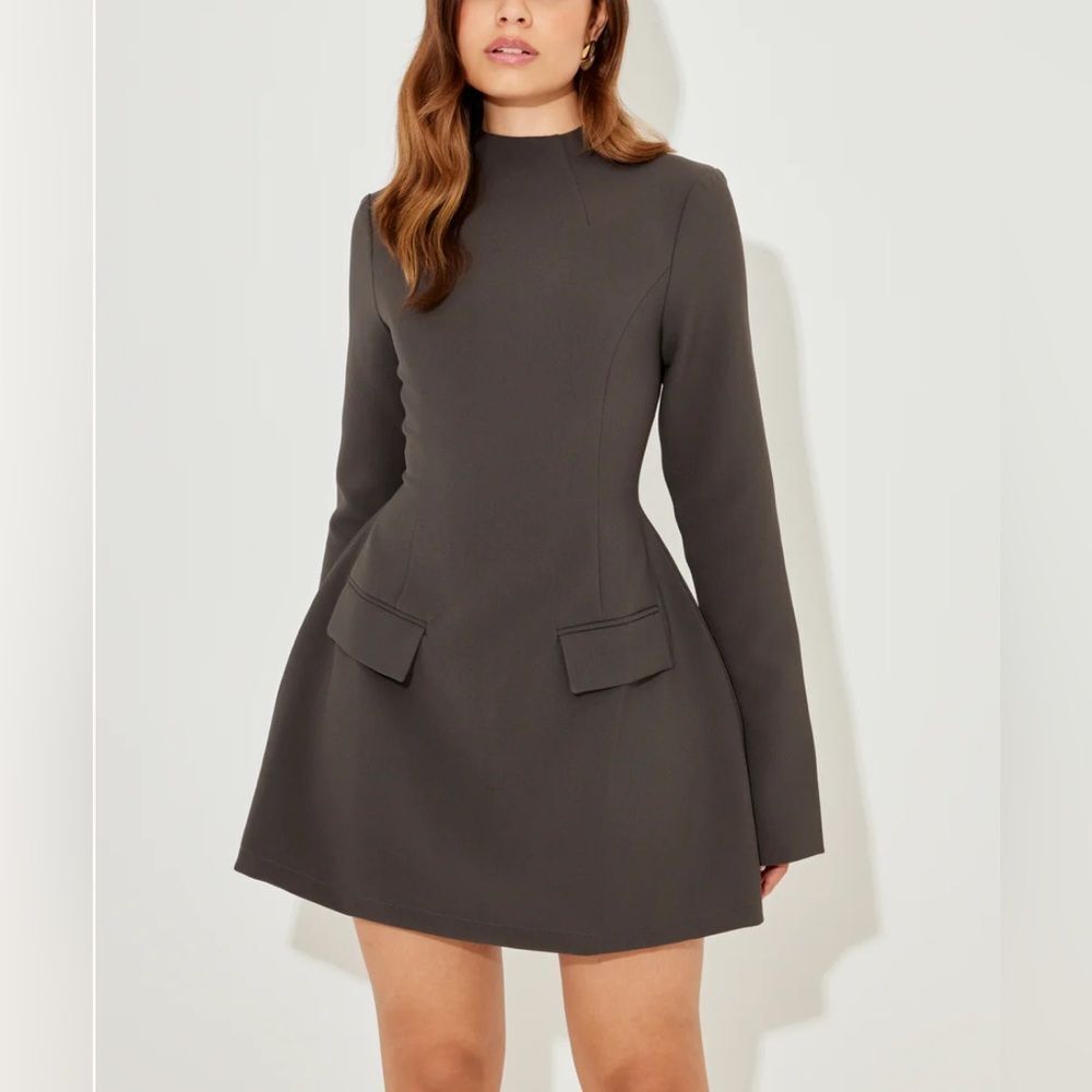 Odd muse women’s xs split sleeve mini dress slate gray ultimate muse new